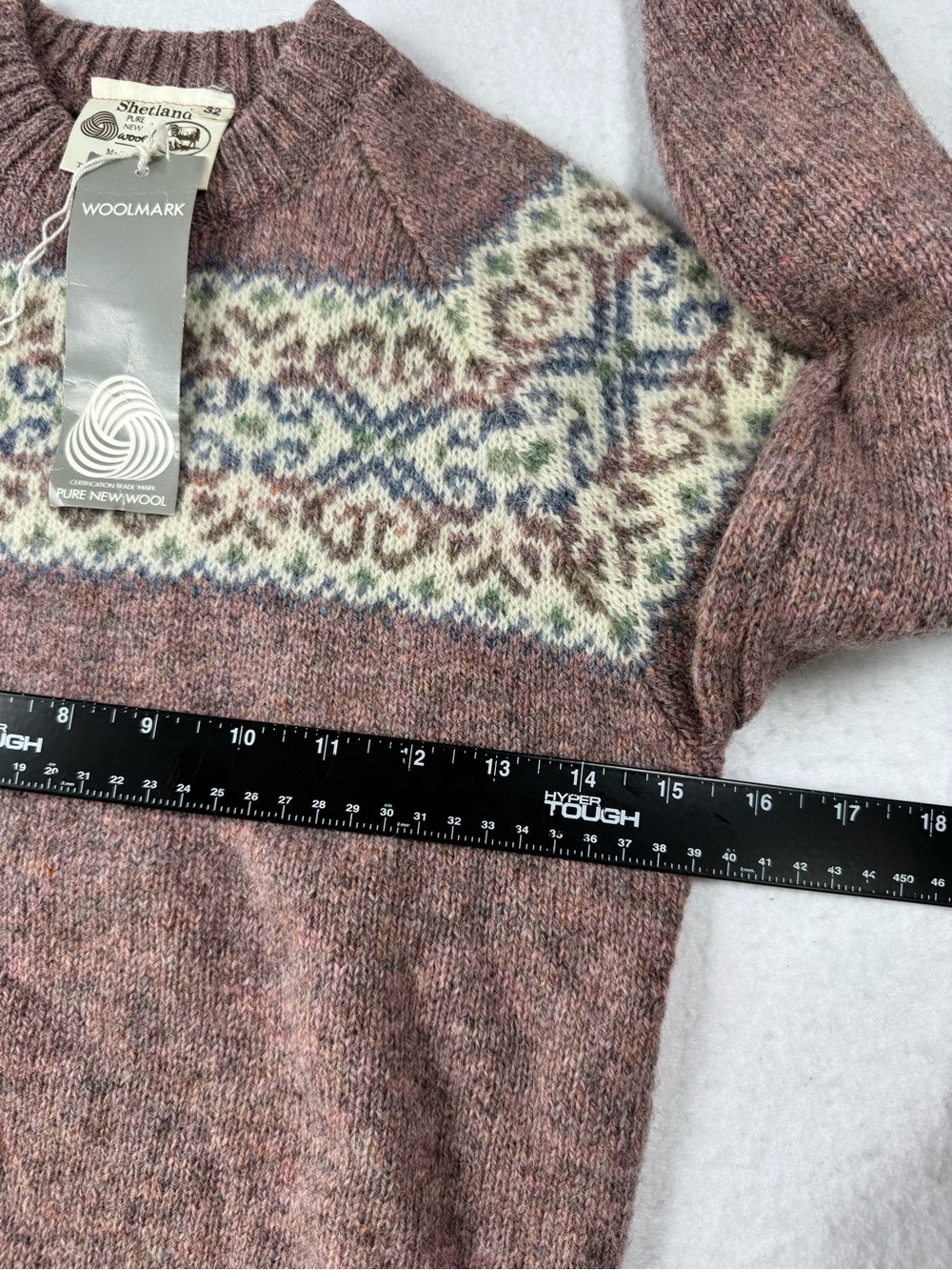 Shetland Fair Isle Wool‎ Sweater Girls 7/8 Made In Scotland NWT - Picture 6 of 8